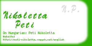 nikoletta peti business card